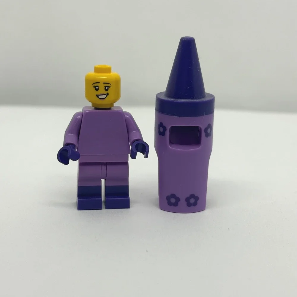 LEGO Movie 2 Minifigure Crayon Girl m CMF 71023 Purple Costume Student Teacher